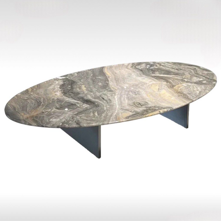 BROCEL Modern Oval Marble Coffee Table