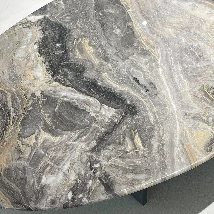 BROCEL Modern Oval Marble Coffee Table