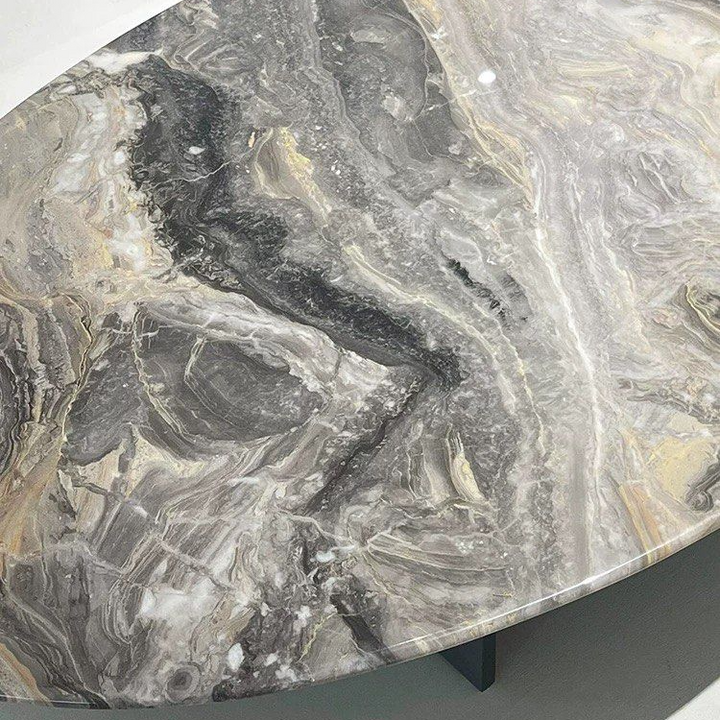 BROCEL Modern Oval Marble Coffee Table