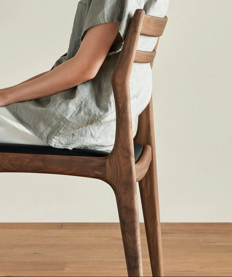 SHOSTAKOV Modern Solid Walnut Wood Dining Chair