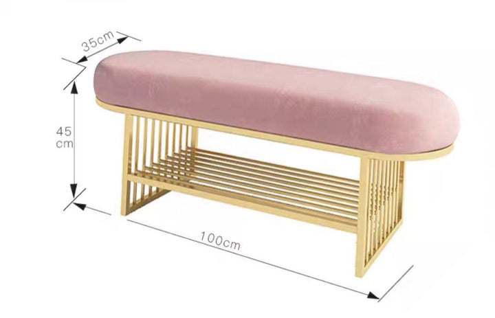 TEGAN Modern Hallway Velvet Bench