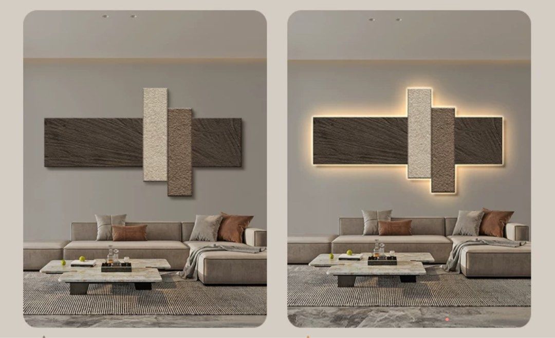 MIER Modern Sandstone LED Wall Art