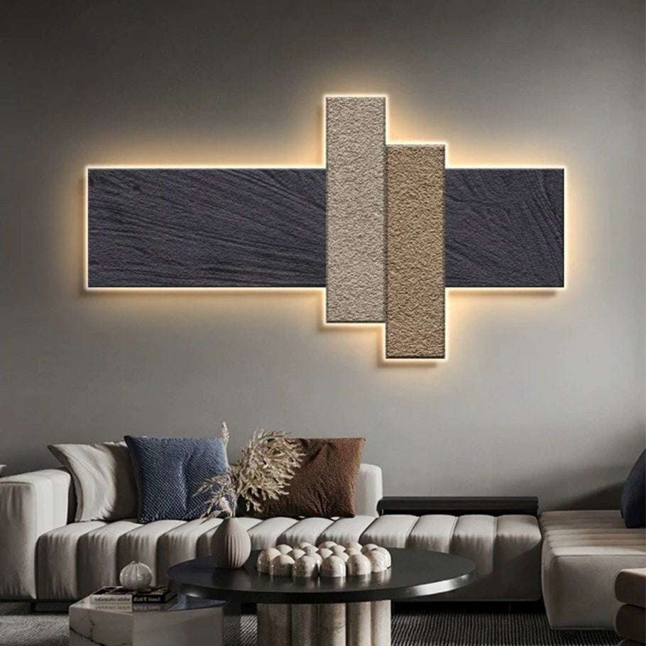 MIER Modern Sandstone LED Wall Art