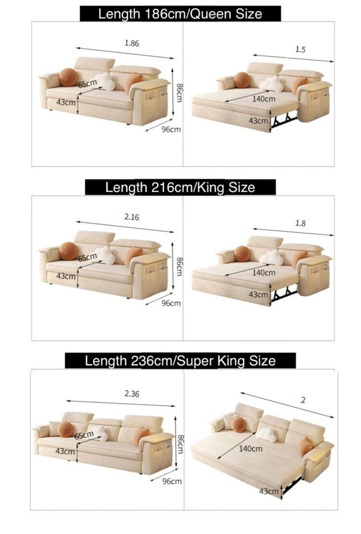 TALISSE Modern Sofa Bed With Storage