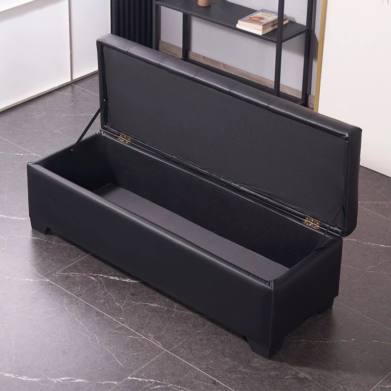 CAMDEN Modern Leather Storage Bench