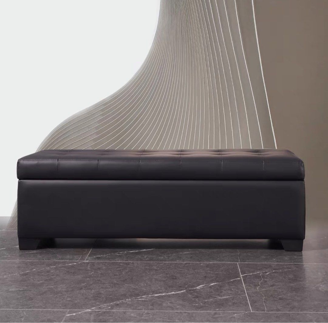 CAMDEN Modern Leather Storage Bench
