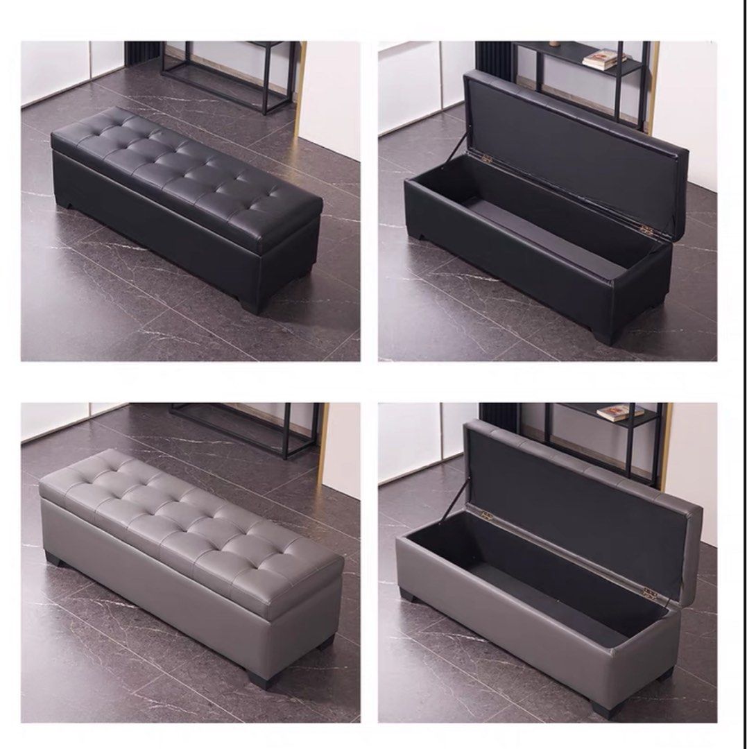 CAMDEN Modern Leather Storage Bench