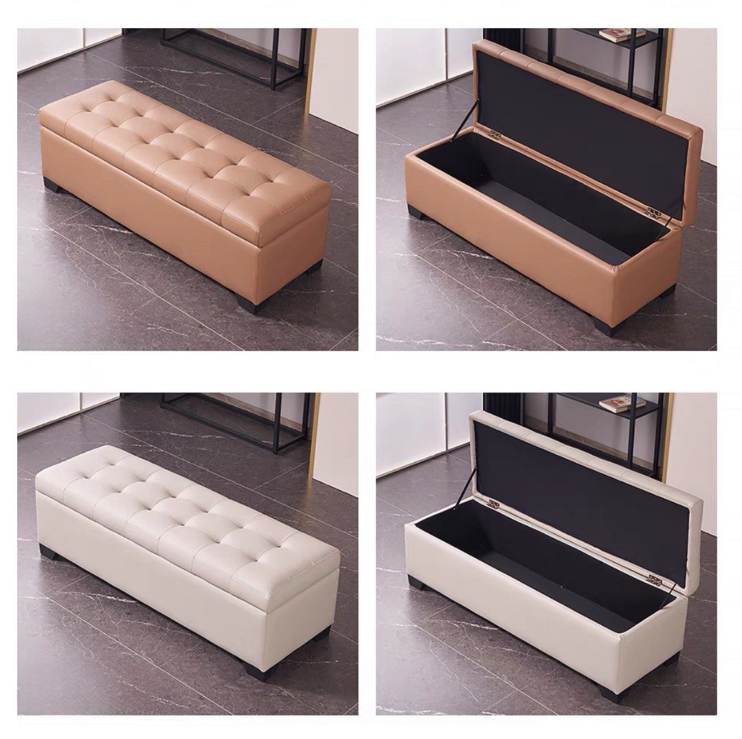 CAMDEN Modern Leather Storage Bench