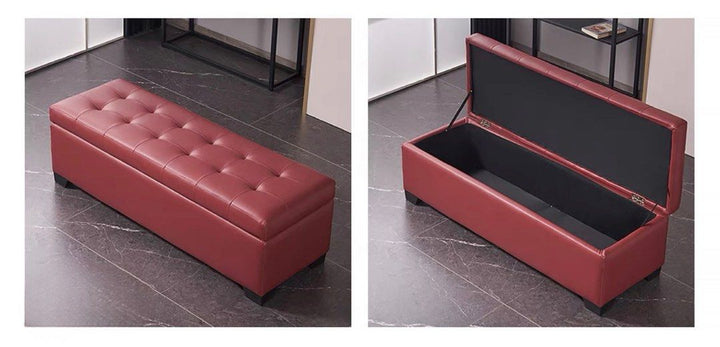 CAMDEN Modern Leather Storage Bench