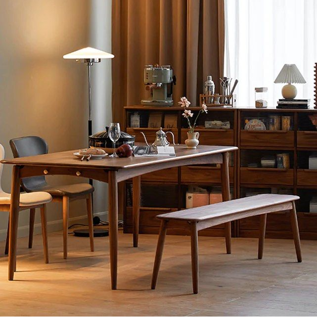 CLEMENTINE Solid Dark Walnut Bench