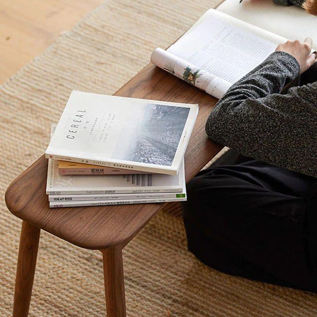 CLEMENTINE Solid Dark Walnut Bench