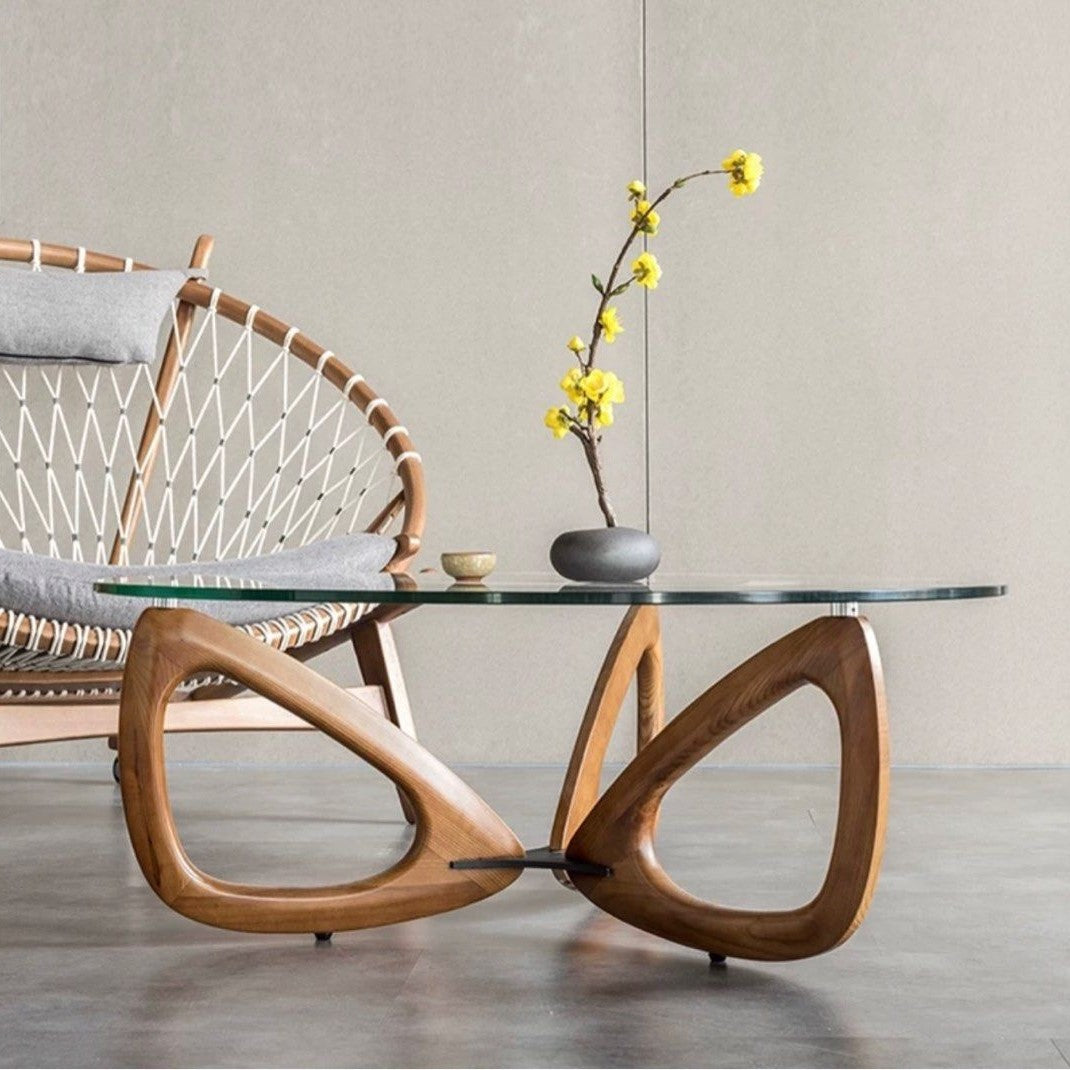 BAM Japandi Glass Coffee Table