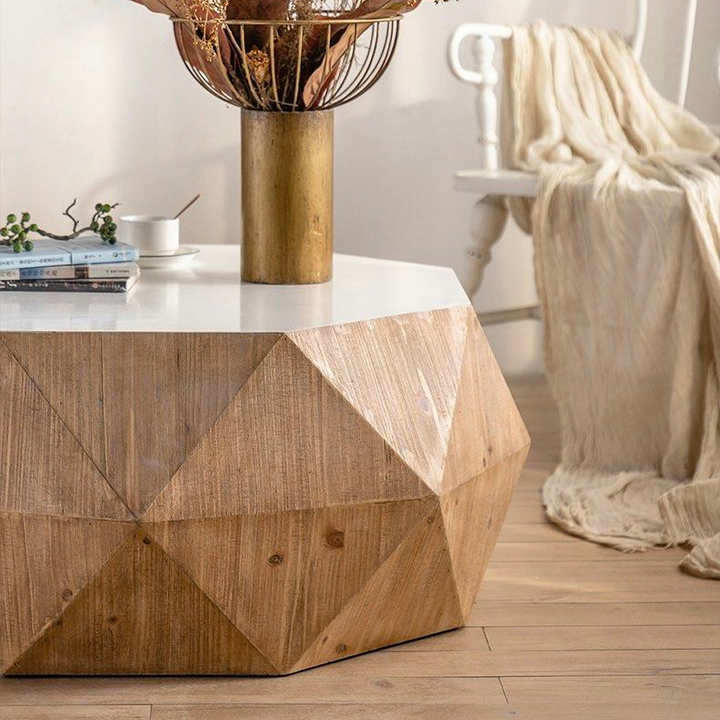 BROOKE Rustic Solid Wood Coffee Table