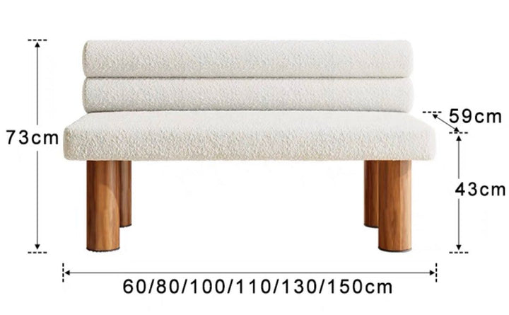 SHAYNE Modern Boucle Bench