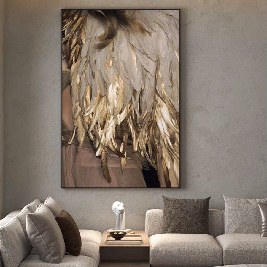 ORISLA Modern Feather Wall Art