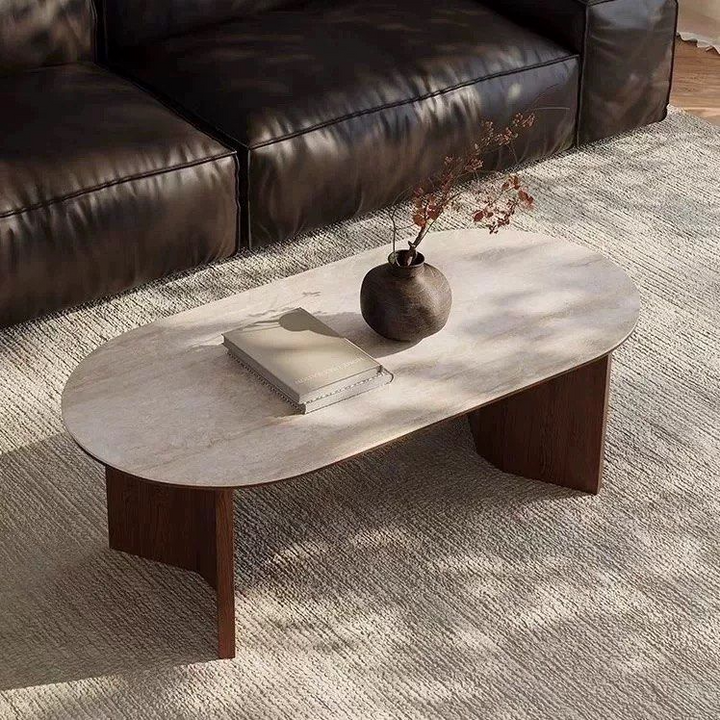 SUMI Modern Travertine Coffee Table