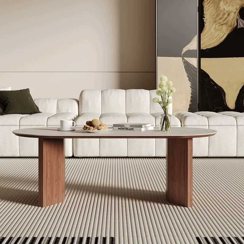 SUMI Modern Travertine Coffee Table