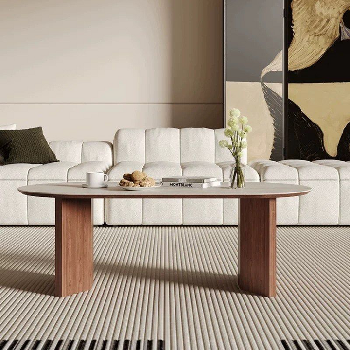 SUMI Modern Travertine Coffee Table