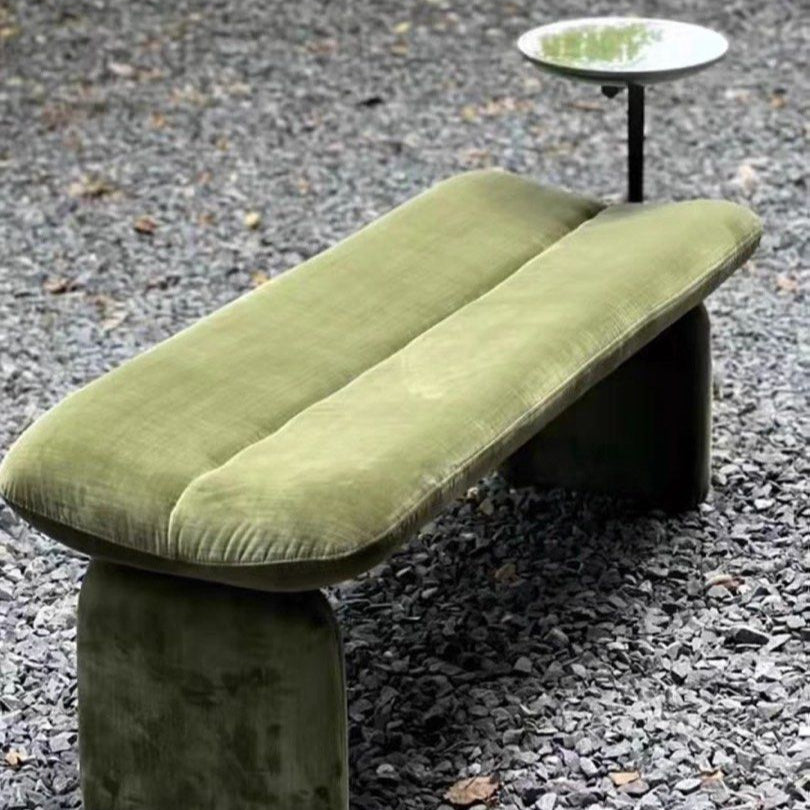 DARIKA Modern Velvet Bench With Side Table