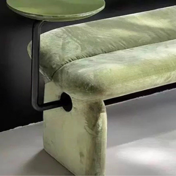 DARIKA Modern Velvet Bench With Side Table