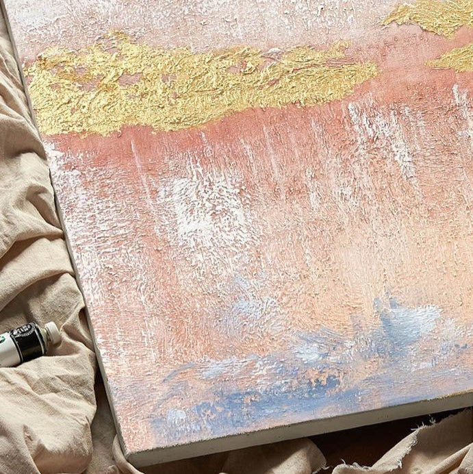 PINK Sand Hand Painted Wall Art