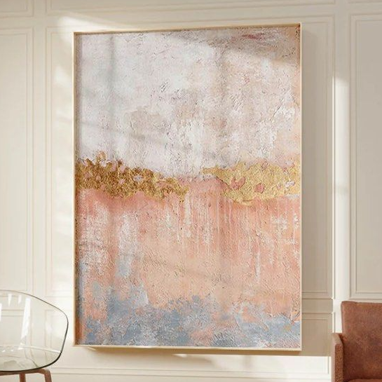 PINK Sand Hand Painted Wall Art