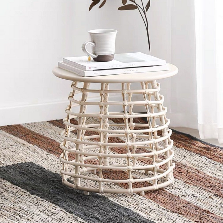 CLEO Rustic Rattan Side Table