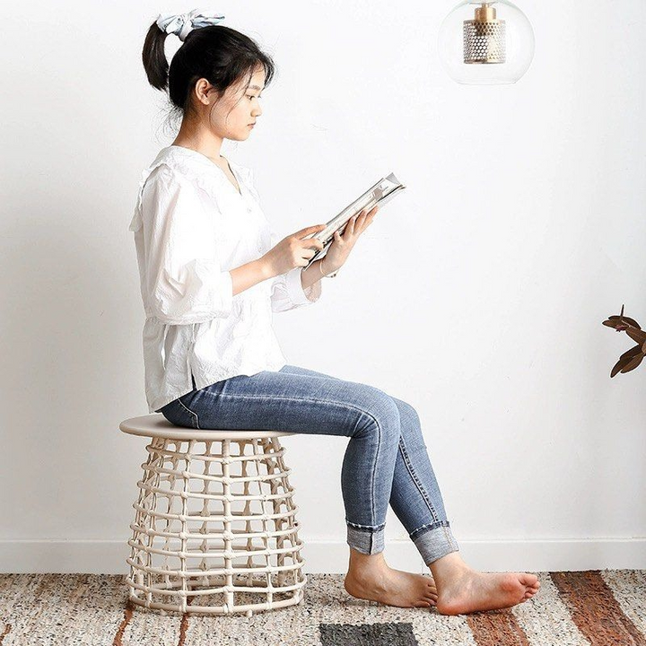 CLEO Rustic Rattan Side Table