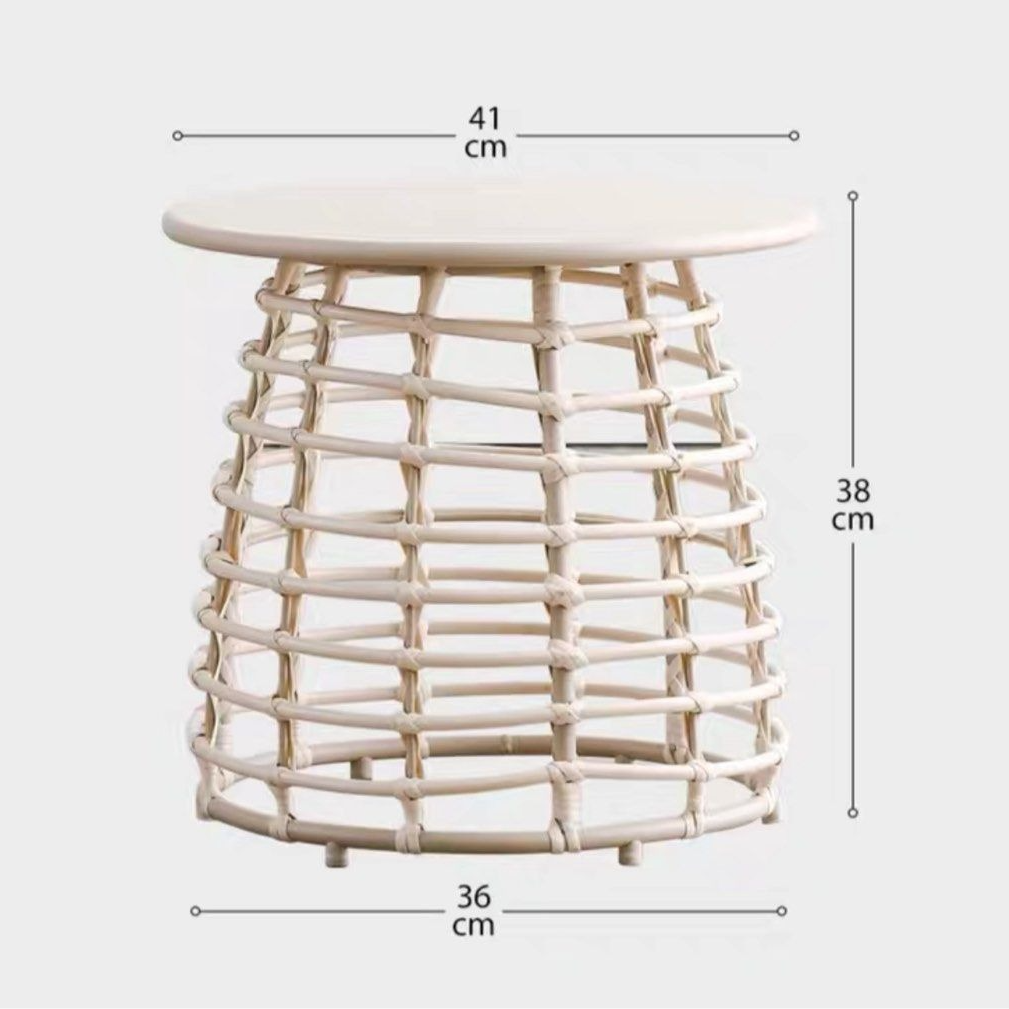 CLEO Rustic Rattan Side Table