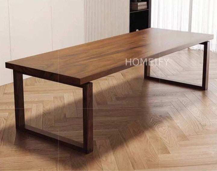 BADOU Rustic Walnut Wood Dining Table