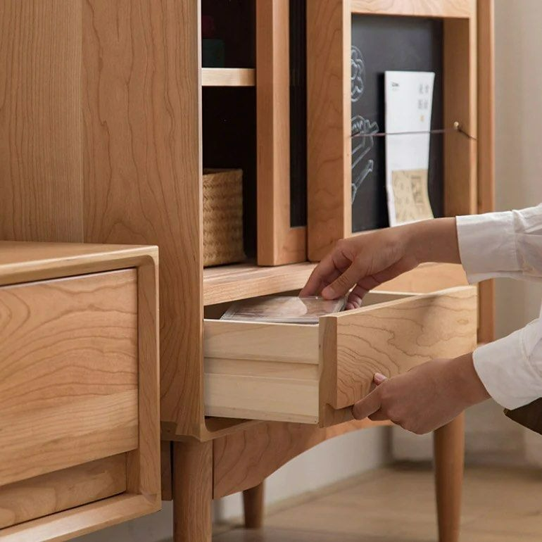 STRADA Wood Bookcase With Chalkboard