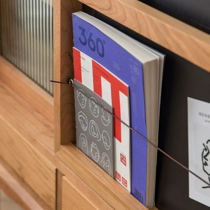 STRADA Wood Bookcase With Chalkboard