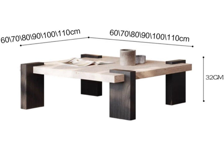 STEFANI Modern Travertine Coffee Table