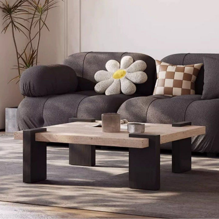 STEFANI Modern Travertine Coffee Table