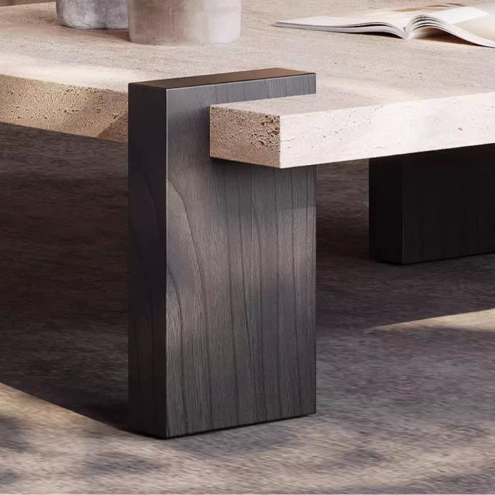 STEFANI Modern Travertine Coffee Table