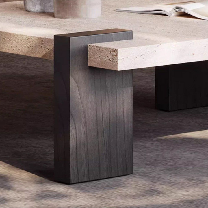 STEFANI Modern Travertine Coffee Table