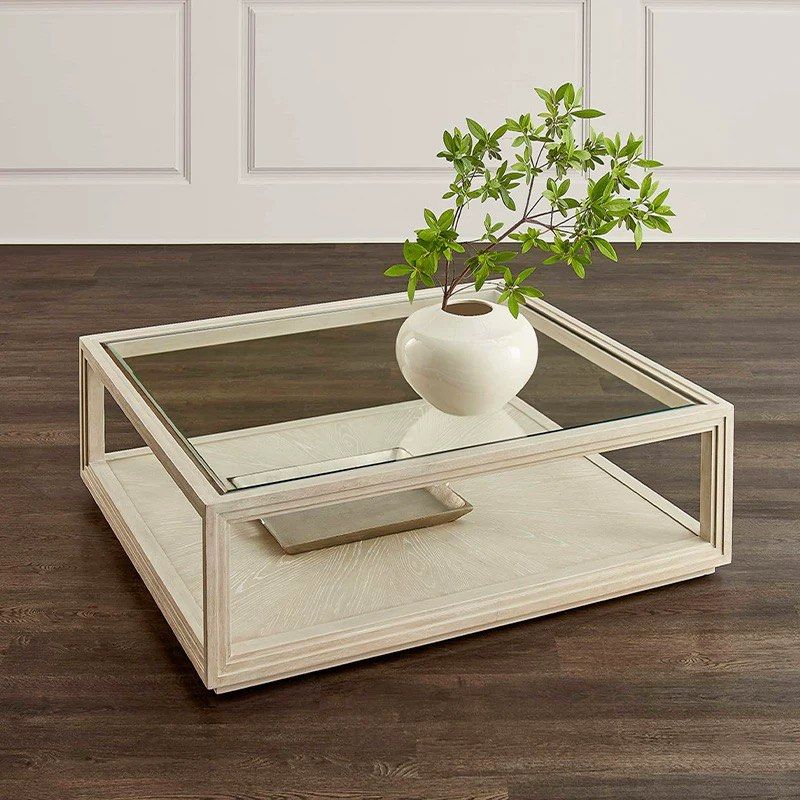 RELSKY Rustic Solid Wood Coffee Table