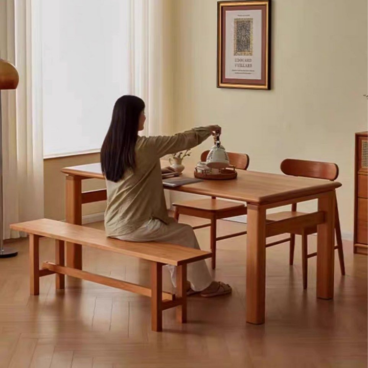 CRESSIDA Modern Cherry Wood Bench