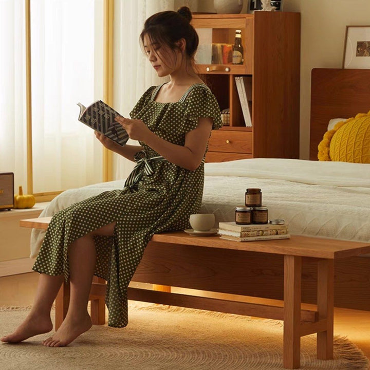 CRESSIDA Modern Cherry Wood Bench