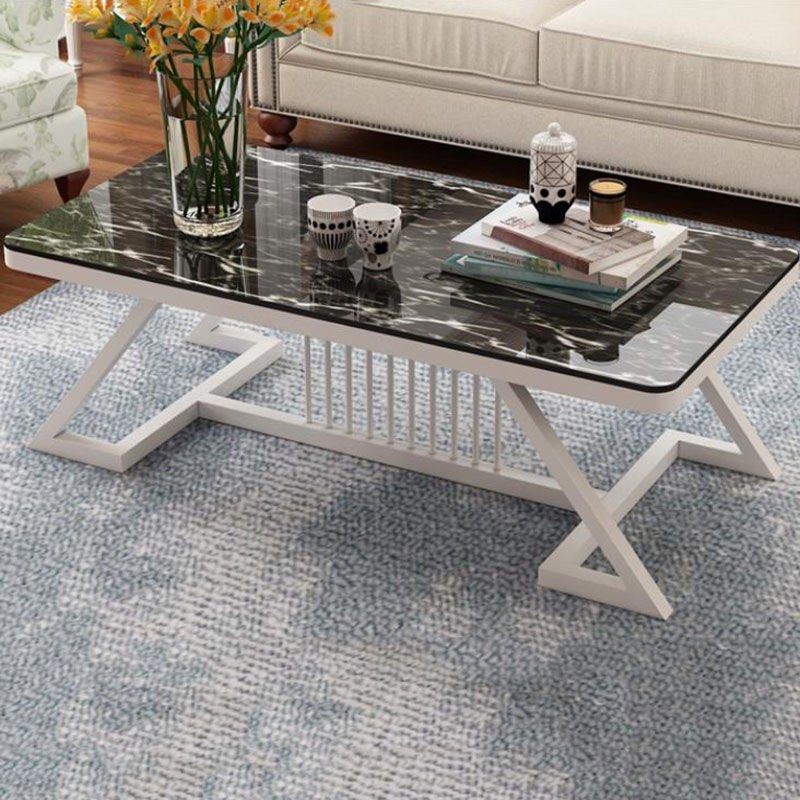 RUDSKY Modern Tempered Glass Coffee Table