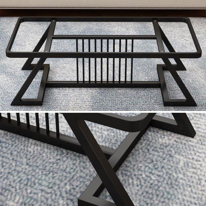 RUDSKY Modern Tempered Glass Coffee Table