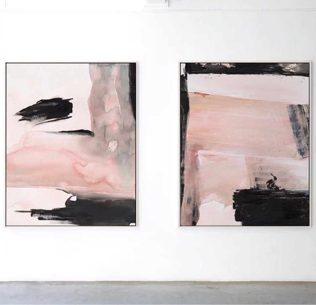 SAHE Pink Abstract Wall Art