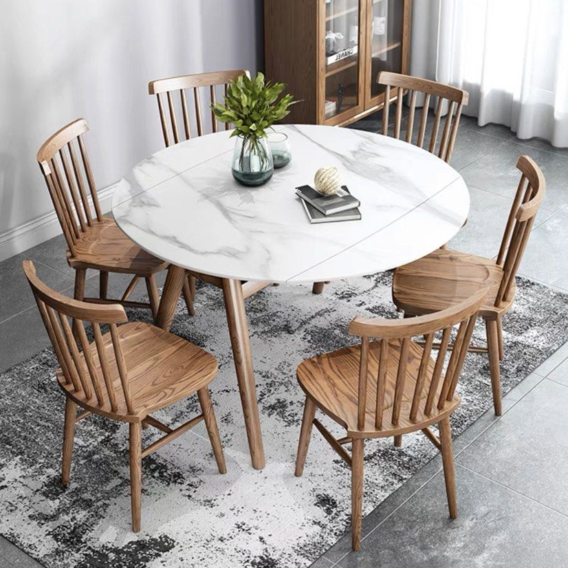 SHEPHERD Modern Round Extendable Dining Table
