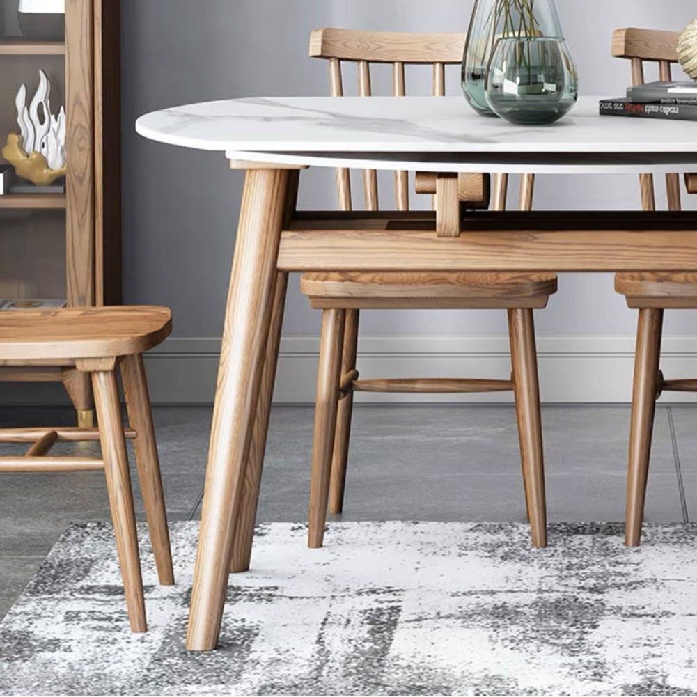 SHEPHERD Modern Round Extendable Dining Table
