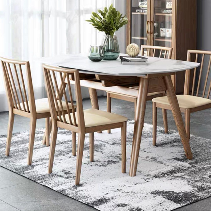 SHEPHERD Modern Round Extendable Dining Table