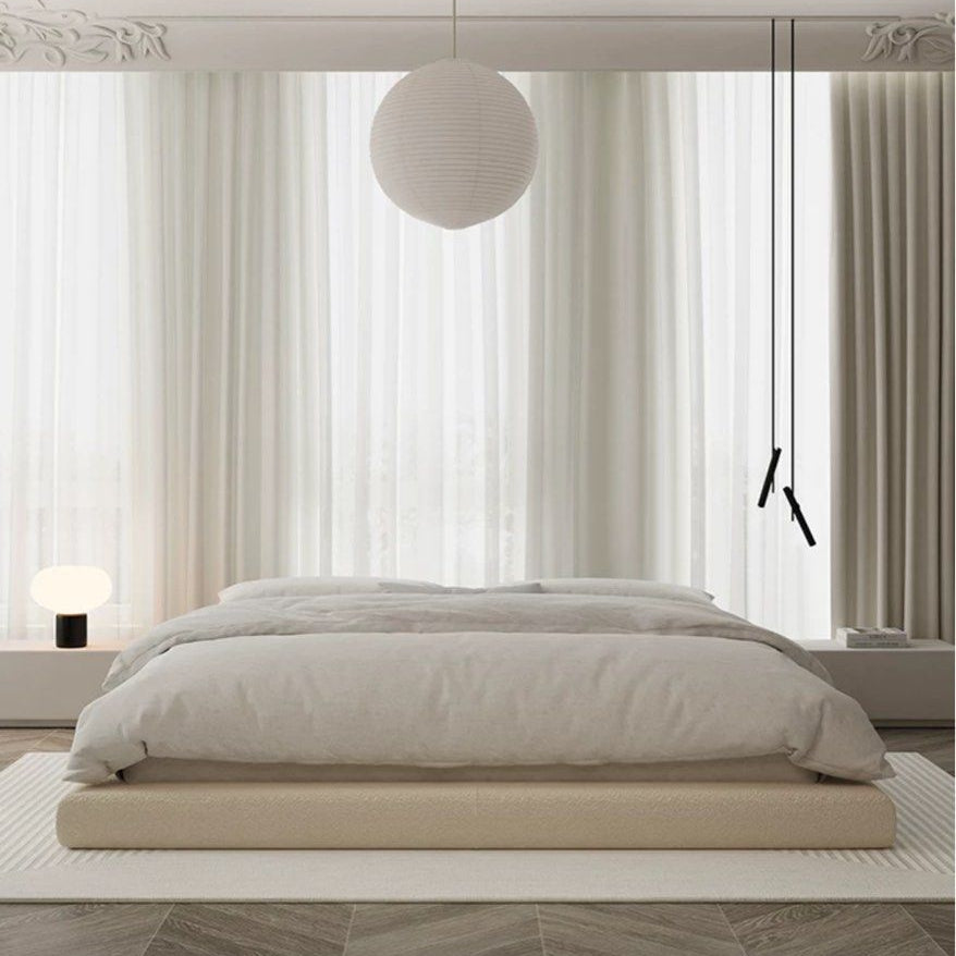 SHEN Modern Boucle Platform Bedframe