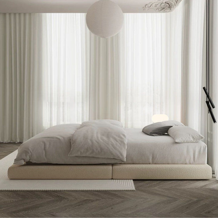 SHEN Modern Boucle Platform Bedframe