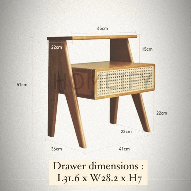 SIDIOUS Solid Wood Nightstand