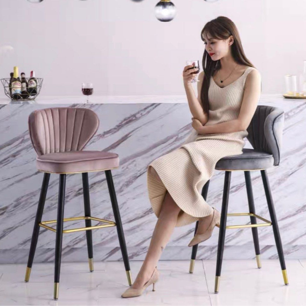 VENDI Modern Velvet Bar Stool