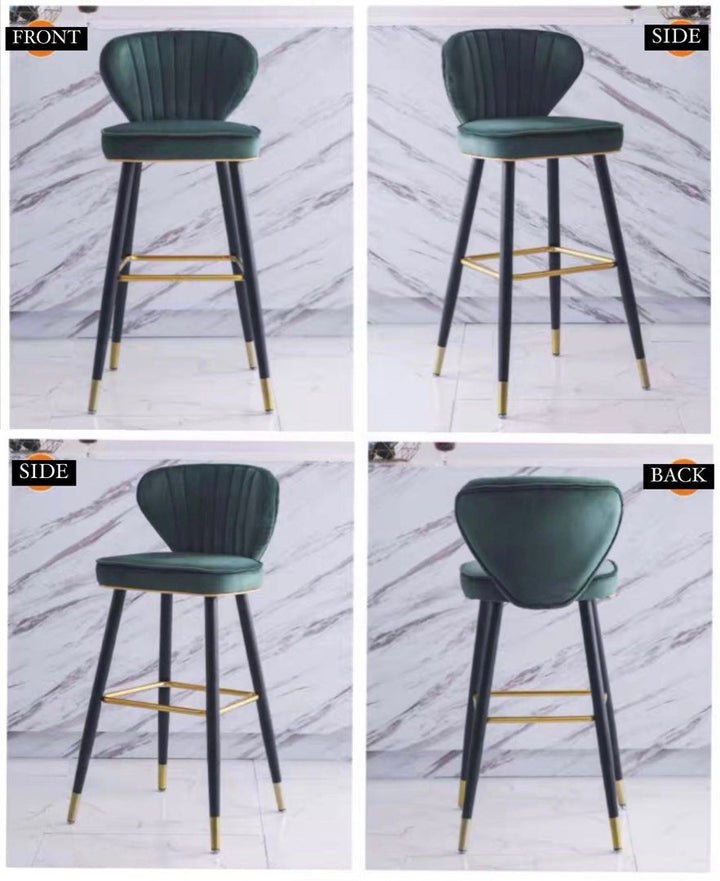 VENDI Modern Velvet Bar Stool